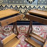 Pair of LYRE bedside tables