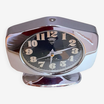 Space age alarm clock in chrome metal 70s