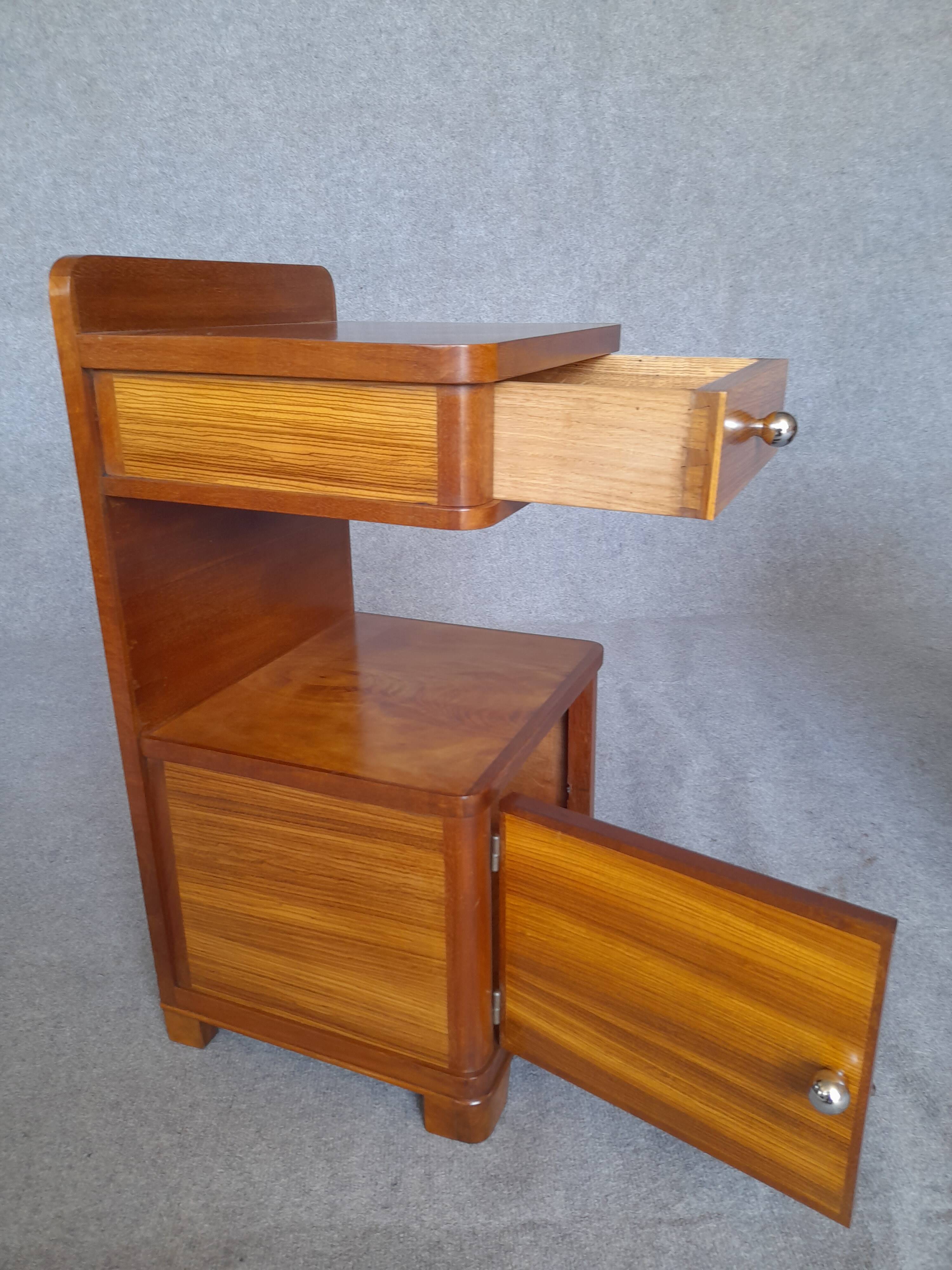 Art Deco bedside tables in pairs