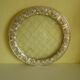 Service tray with cakes, silver plated, double glass with lace insertion, original box