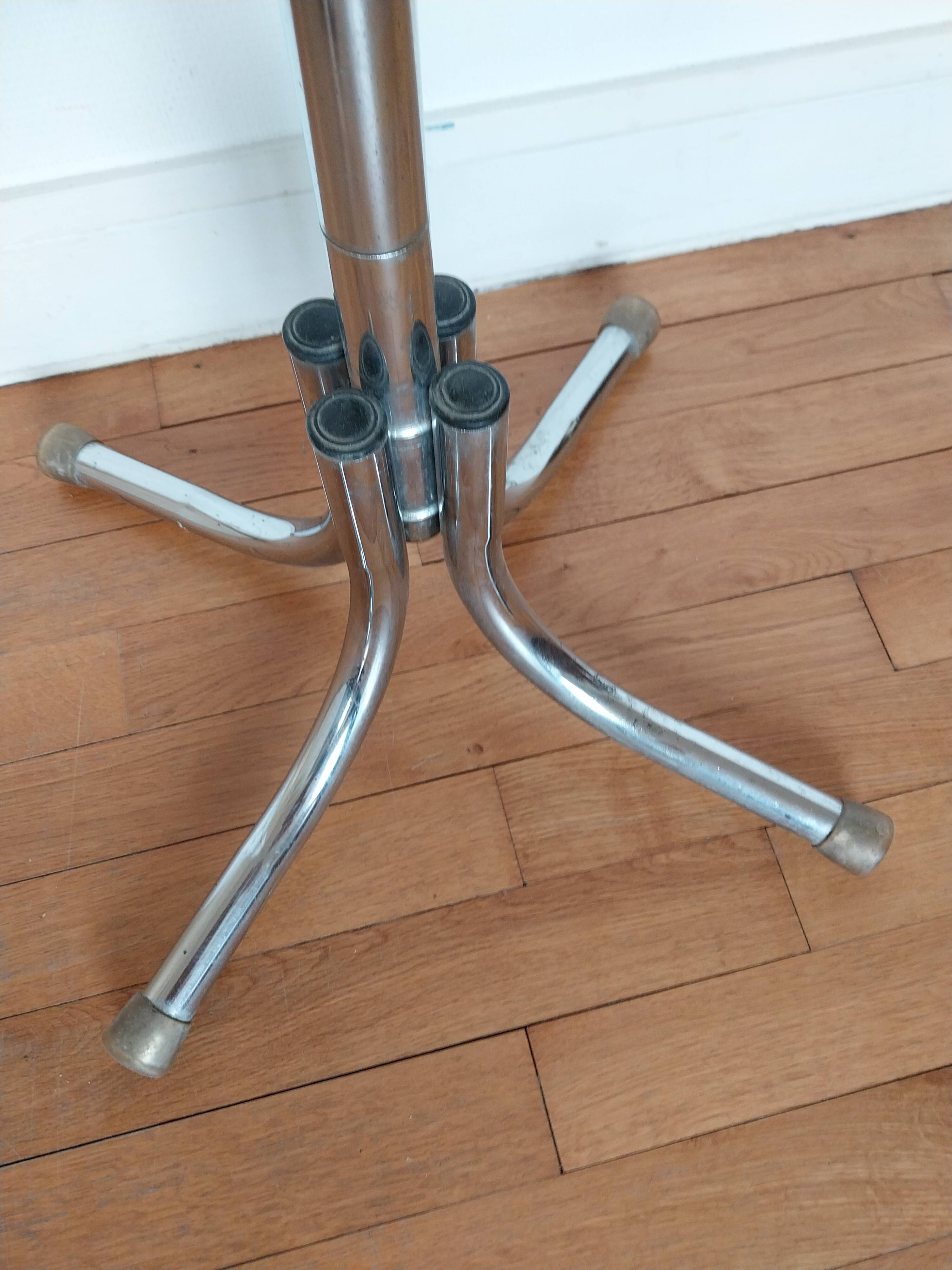 Chrome parrot coat rack with 12 hooks