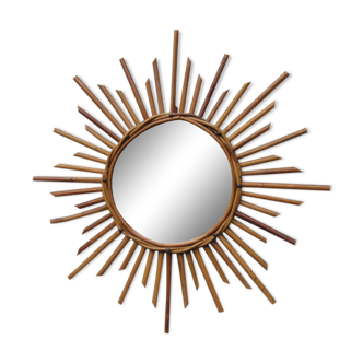 Mirror rattan sun  57x22cm