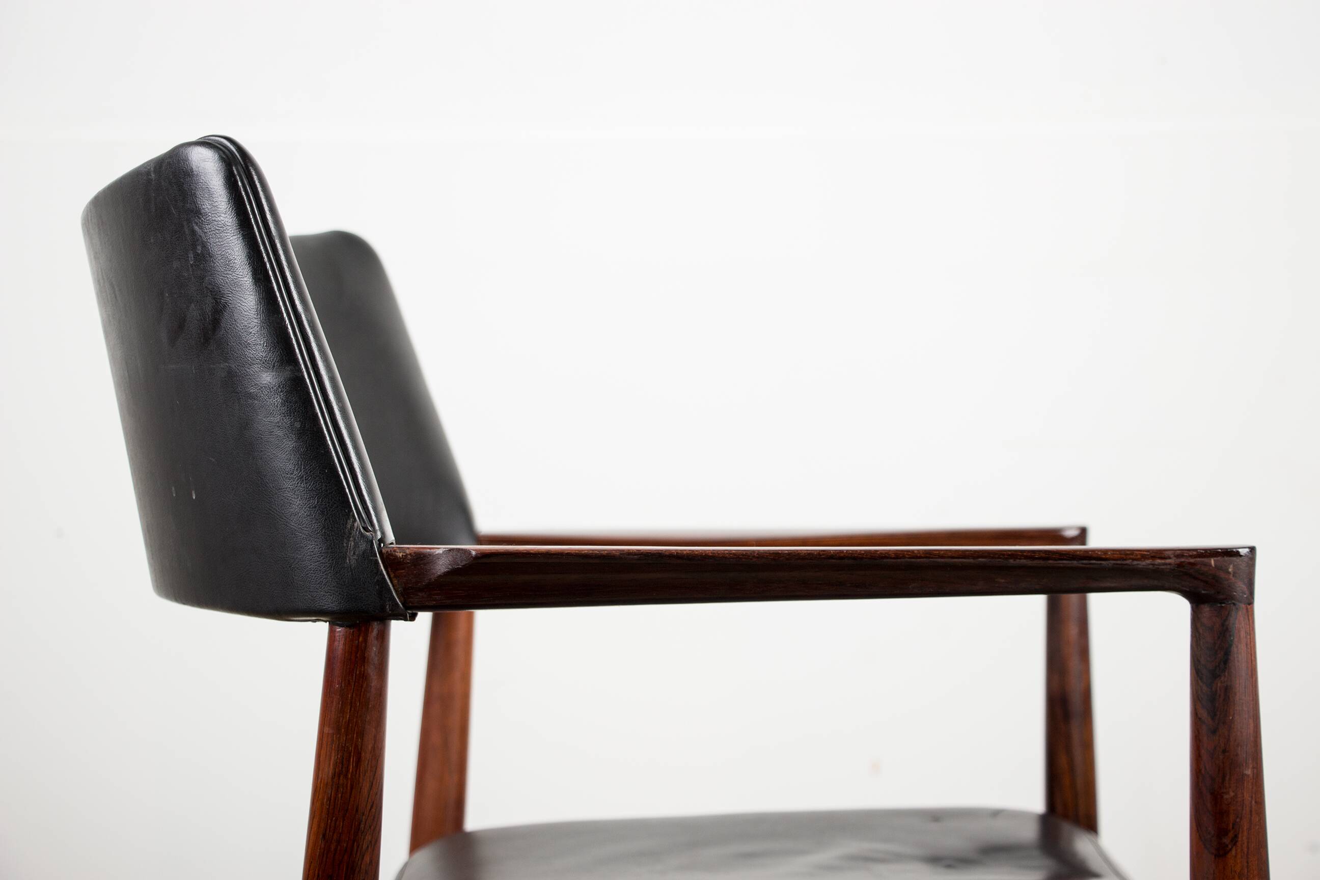 Danish Rosewood and Leather Office Chair by Erik Worts 1960.