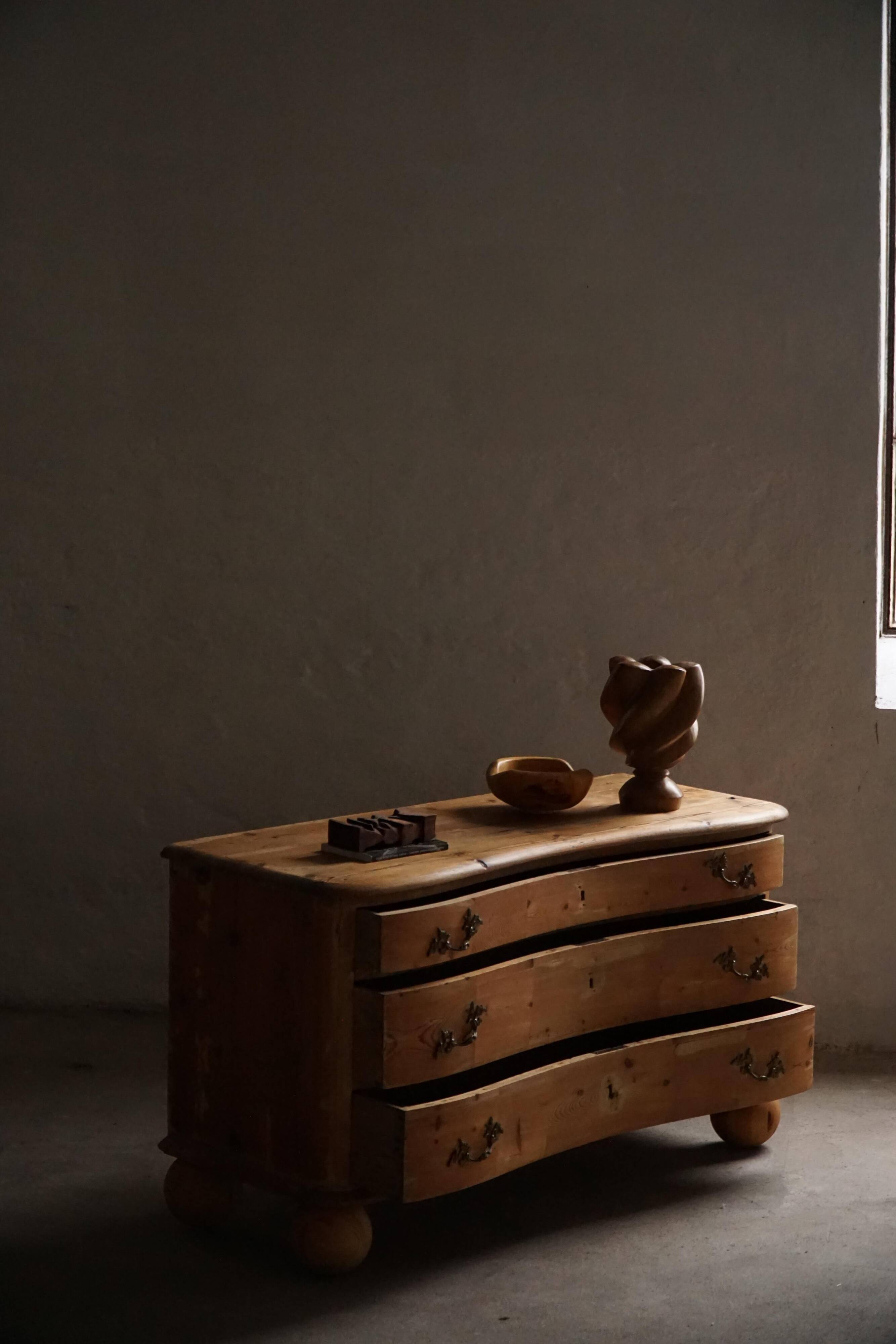 Scandinavian decorative wooden vase from the mid-20th century, 1960s.