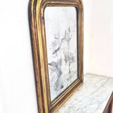 Ancien miroir Louis Phillipe, doré à la feuille d'OR - "Ancelin"