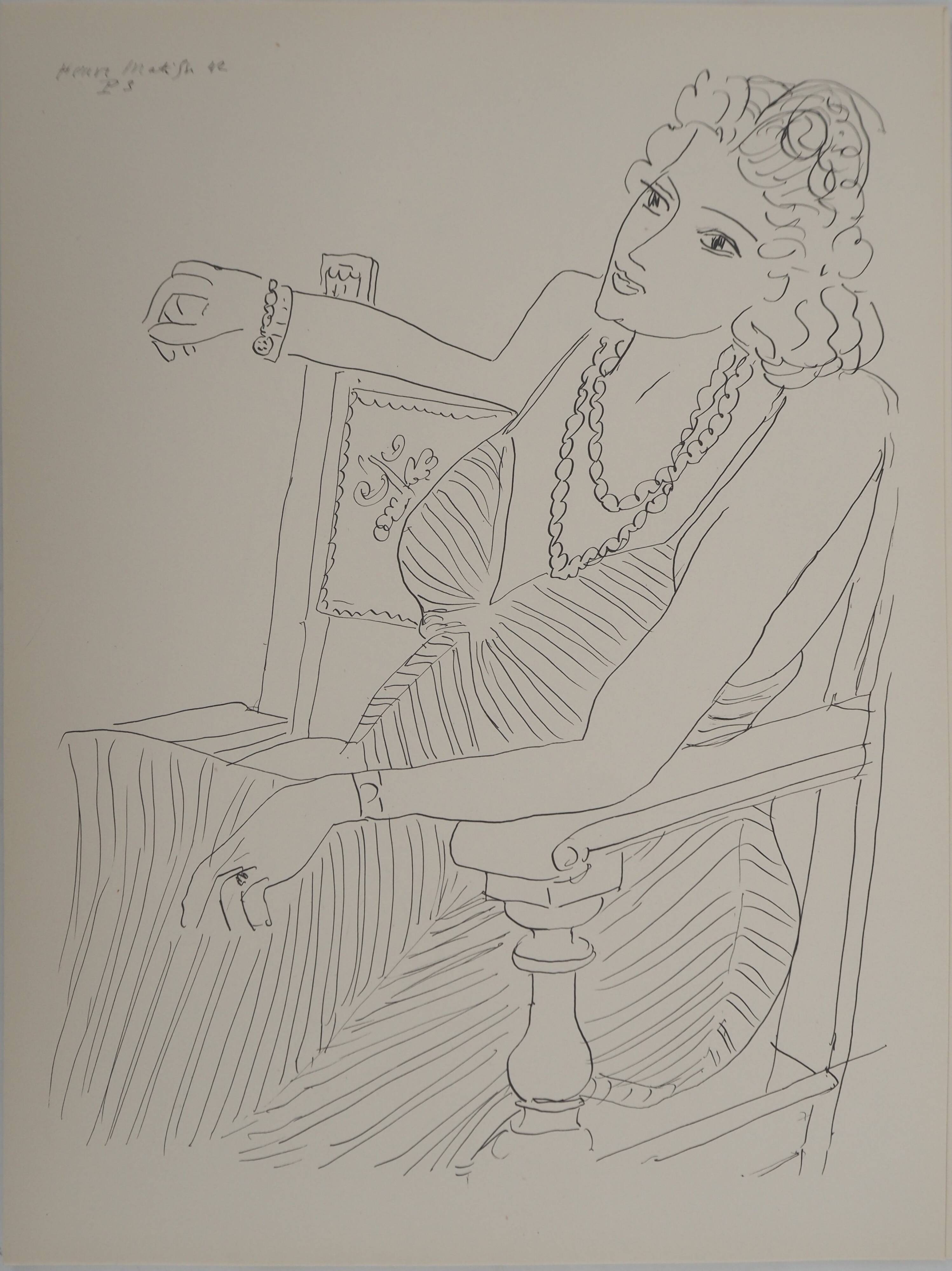 Henri Matisse: Attentive Woman, signed lithograph