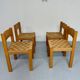 4 chaises bois et corde design Robert et Trix Haussmann  Dietiker vintage