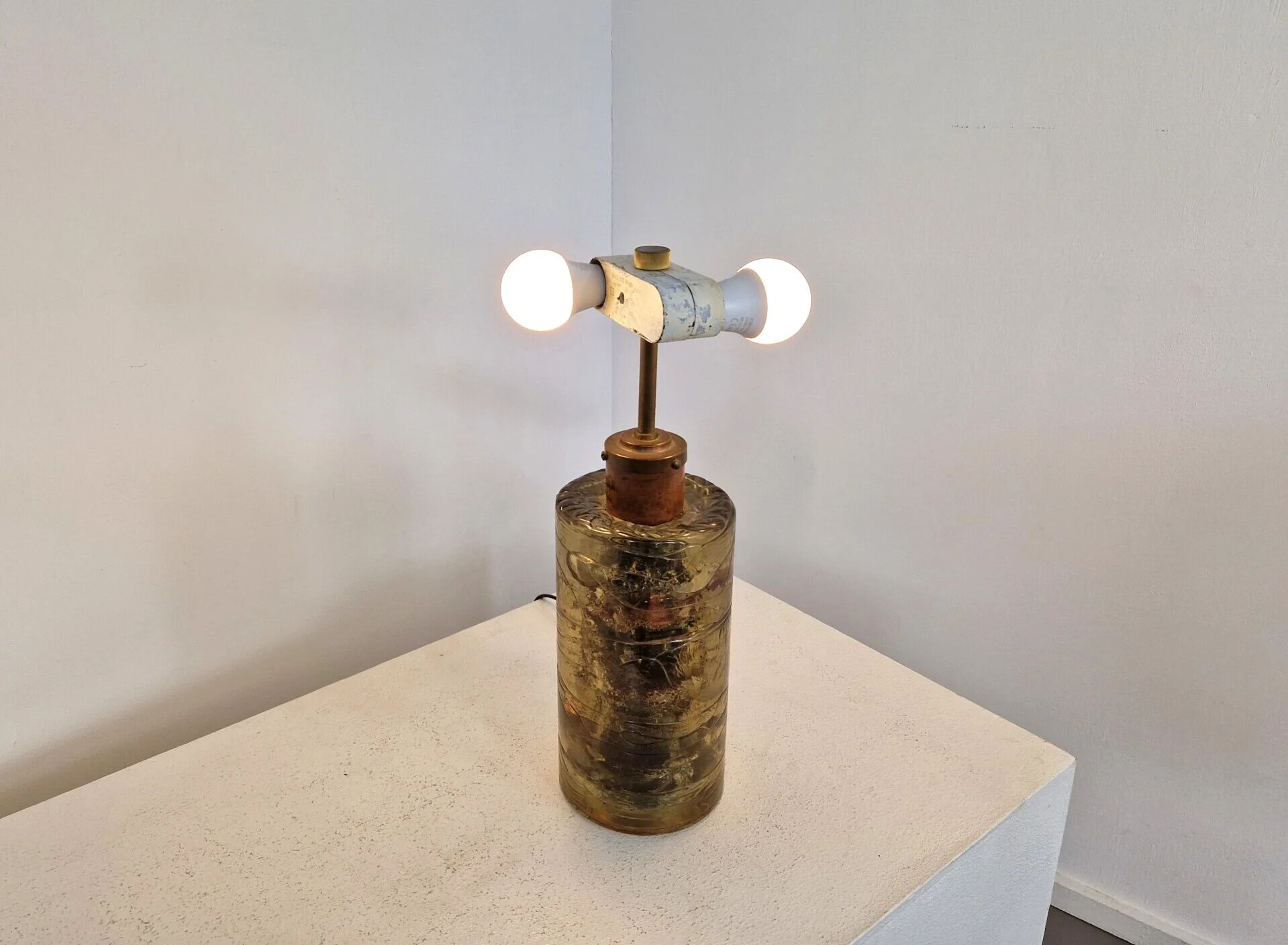 Fractal resin and copper lamp | 1970s