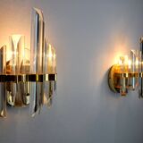 Pair of Venini glass wall lamps, Italy, 1970