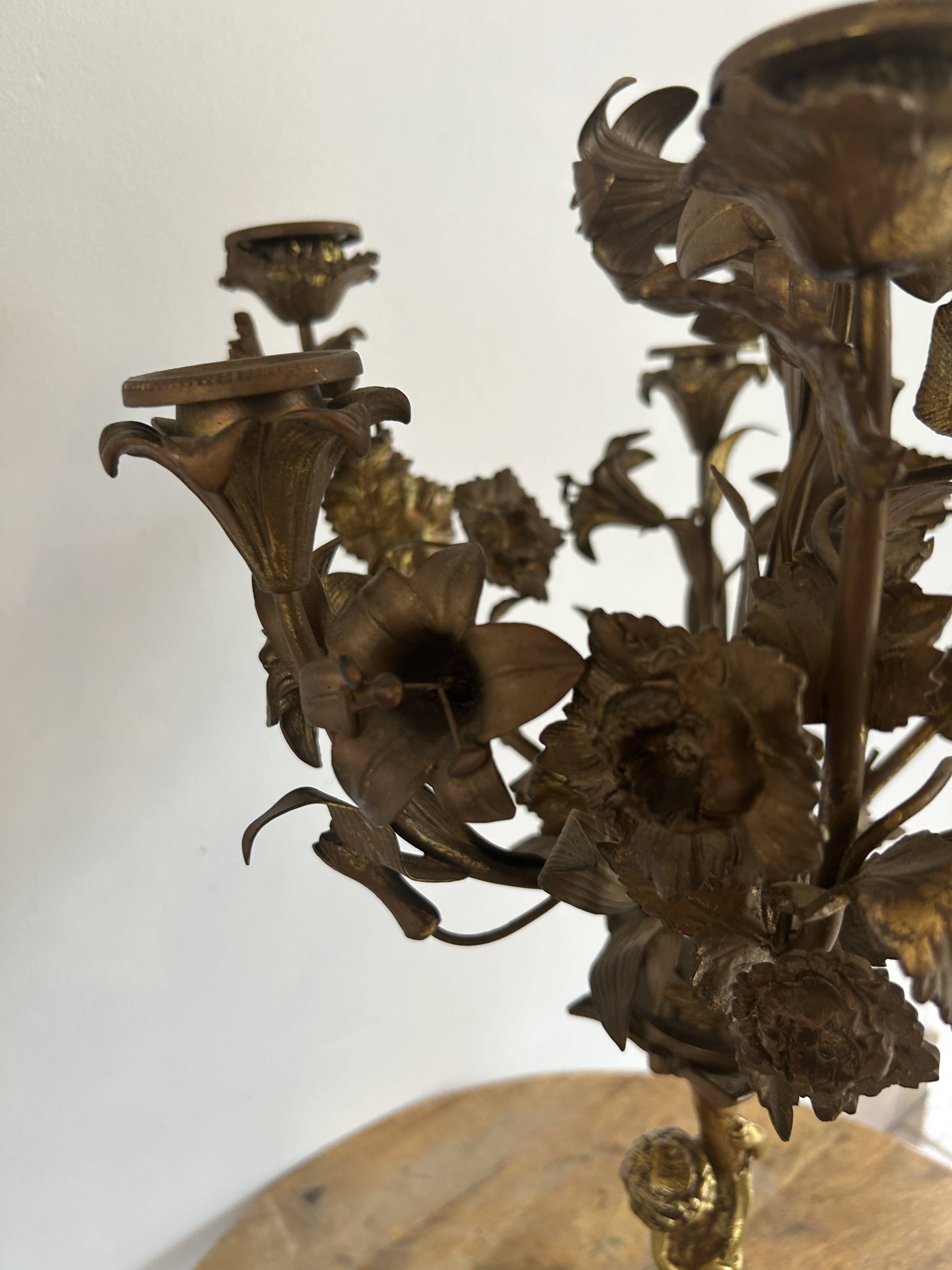 Gilded bronze candelabrum from the Napoléon III period.