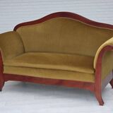 1950s, Danish 2-seater sofa in Biedermeier style, furniture velour.