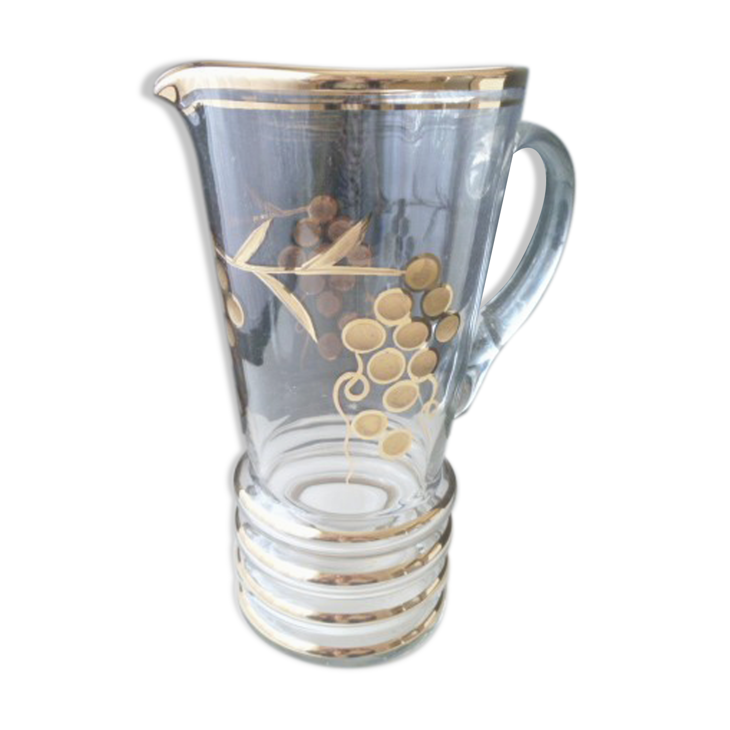 Decanter pitcher or orangeade in blown glass Vintage 1.7 l