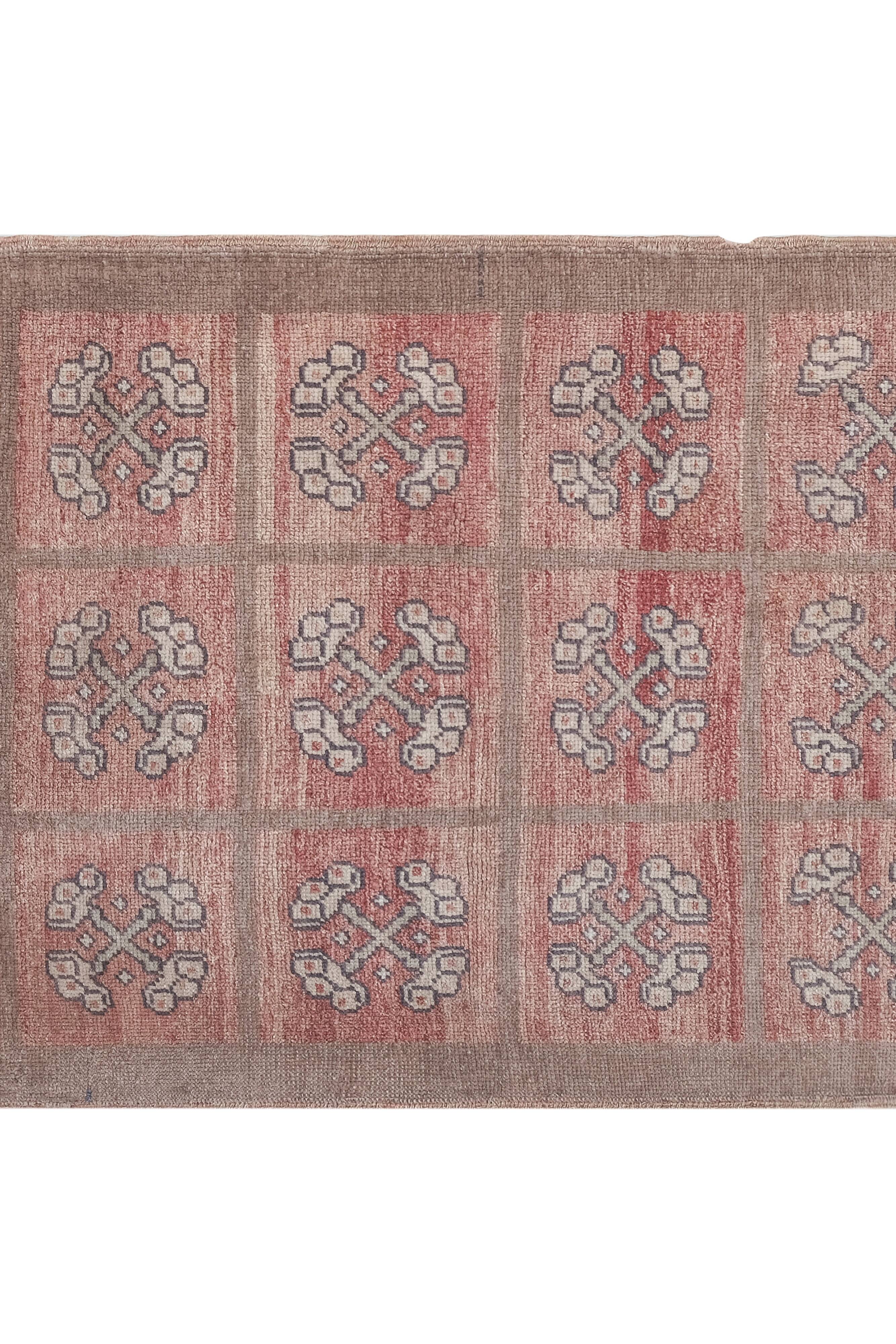 Vintage Turkish rug from Oushak, hand-woven 92x168 cm