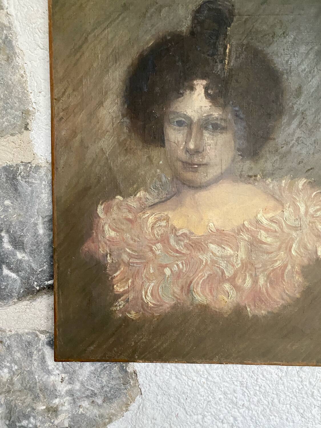 Huile sur toile « portrait femme Belle Époque »