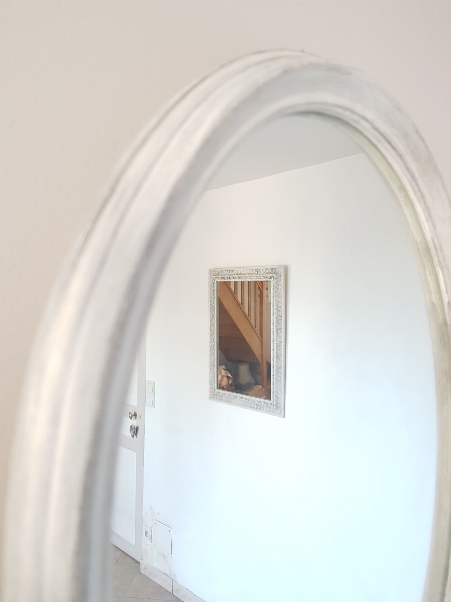 Oval mirror patinated gustavian gray