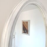 Oval mirror patinated gustavian gray