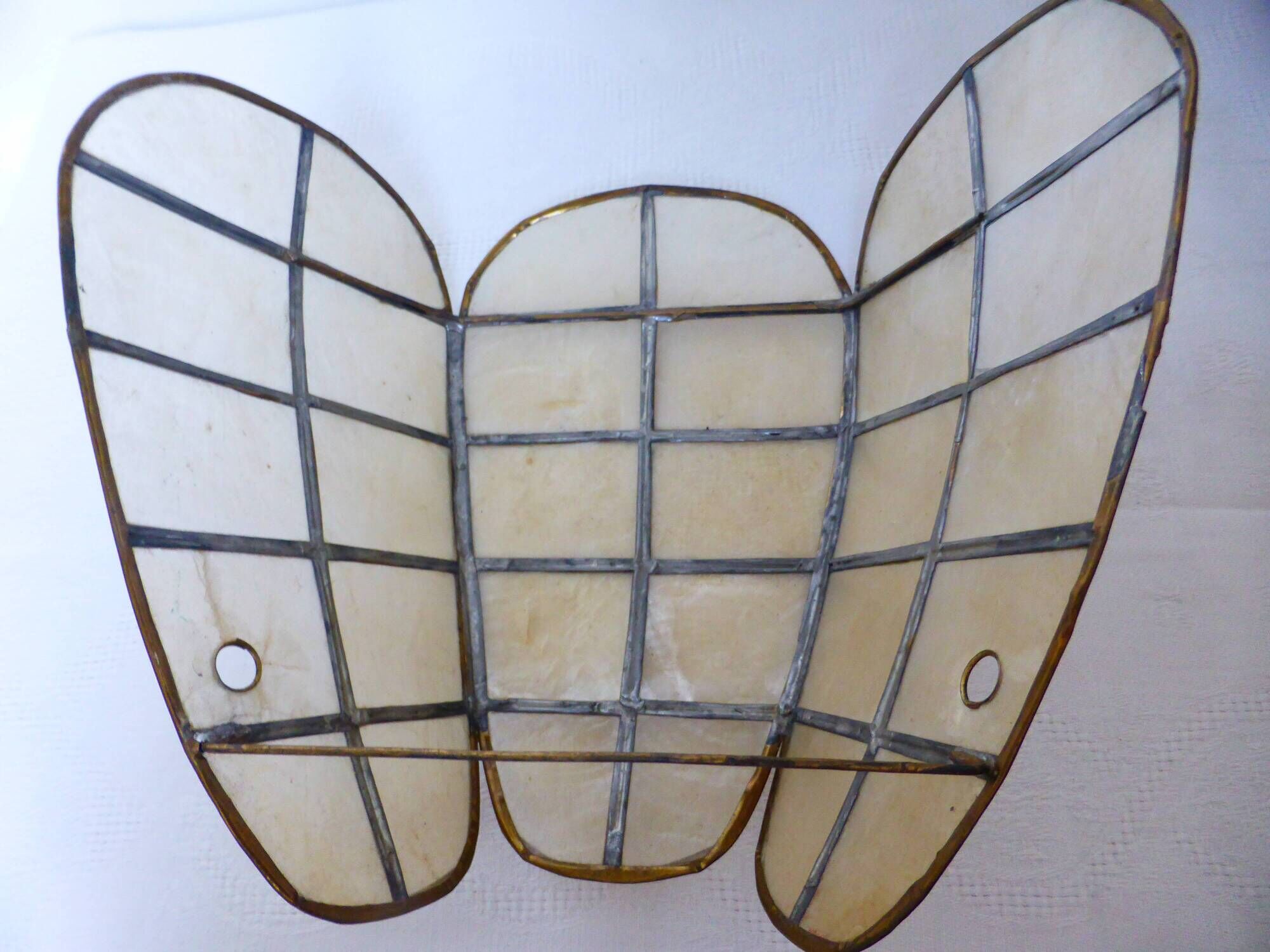 Vintage mother-of-pearl and brass wall lamp 210897