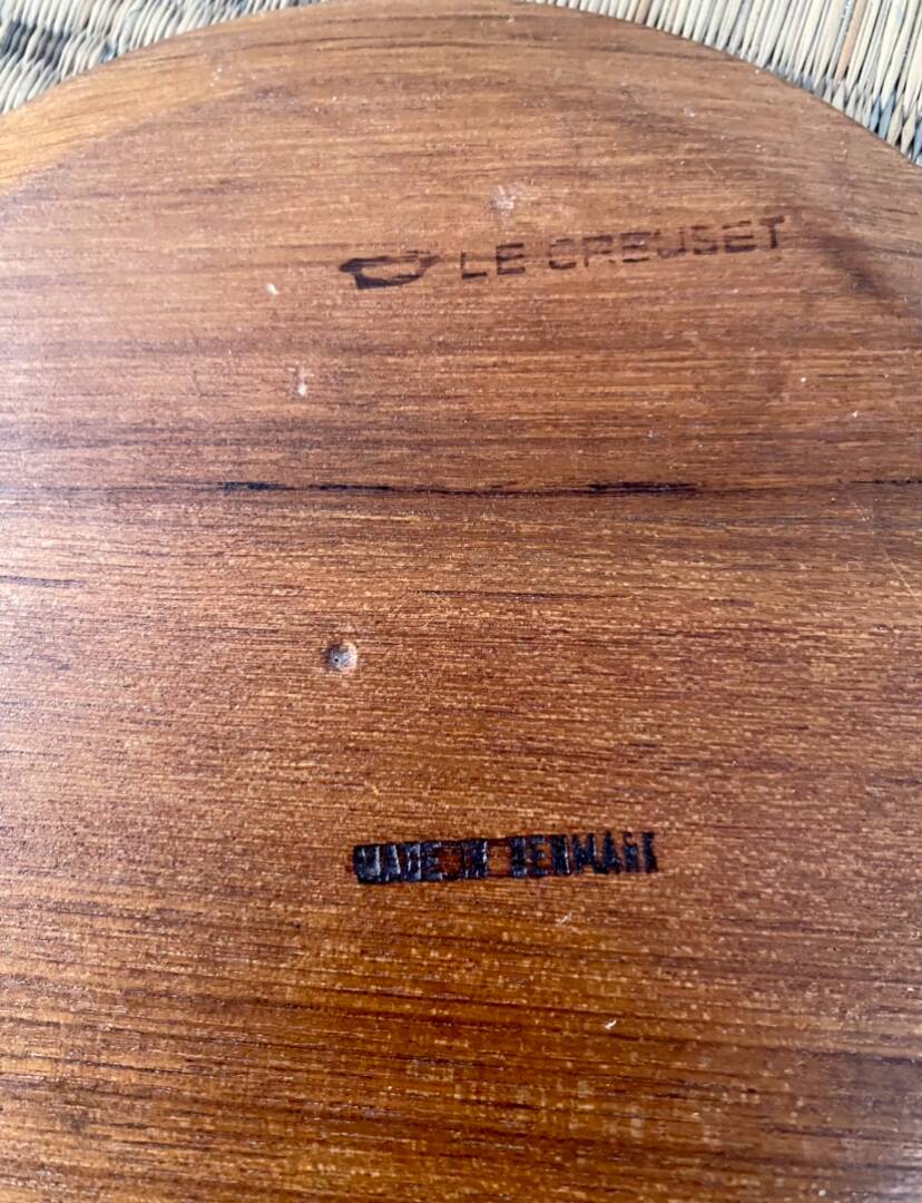 Teak tray signed Le Creuset, Denmark
