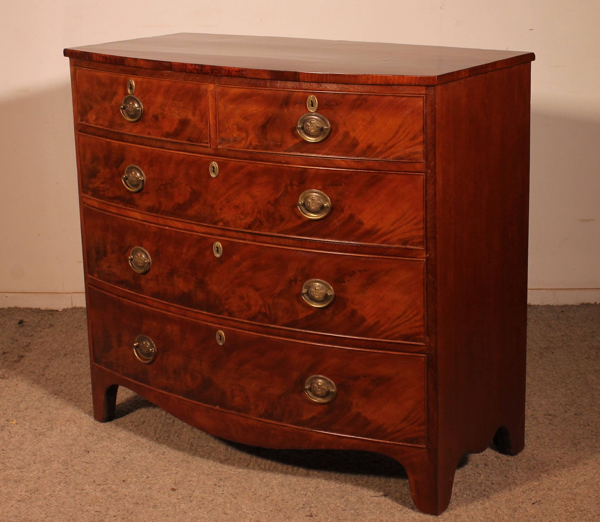 Commode bombée En Acajou début du 19°siècle