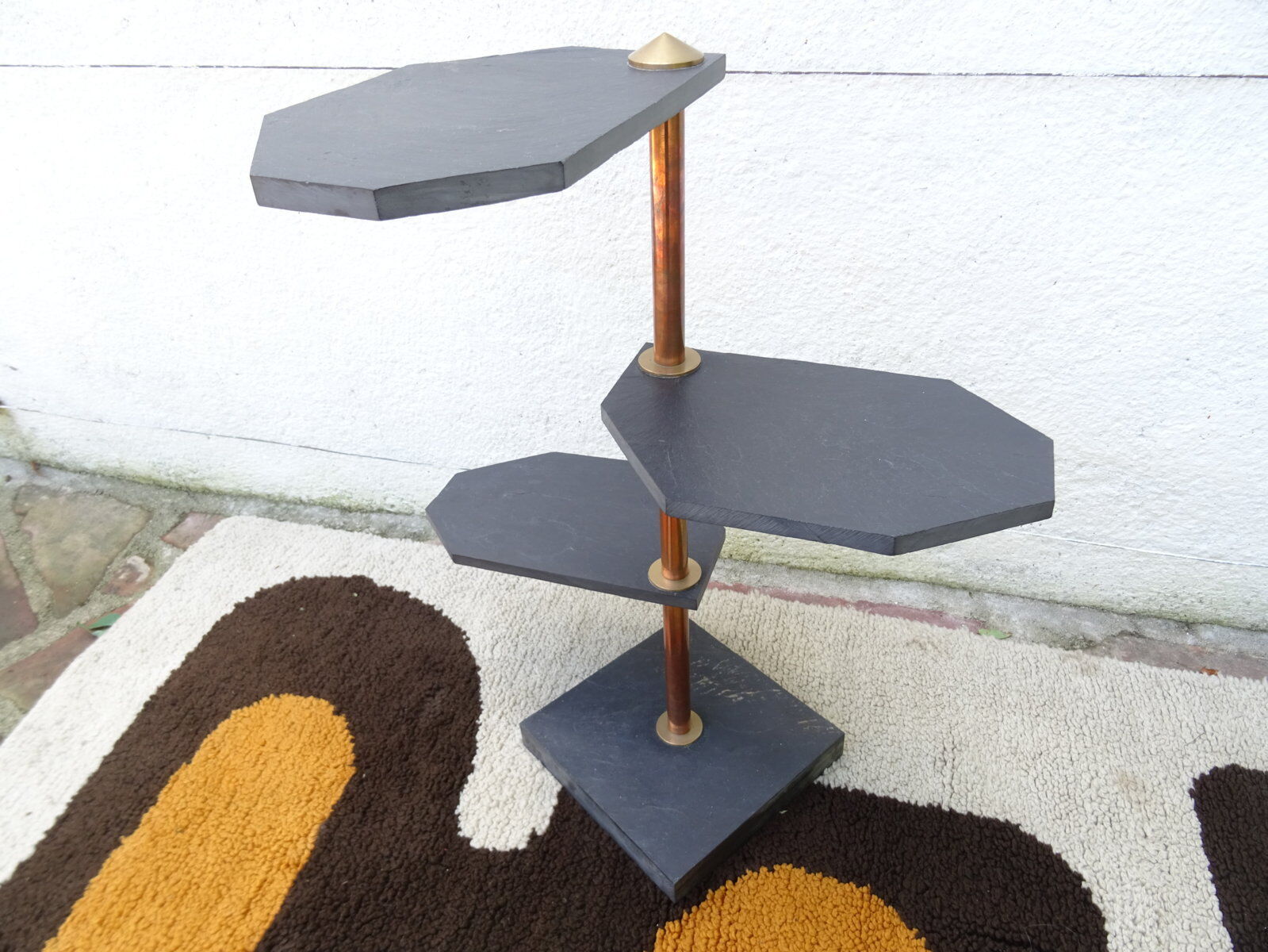 Slate, copper and brass harness