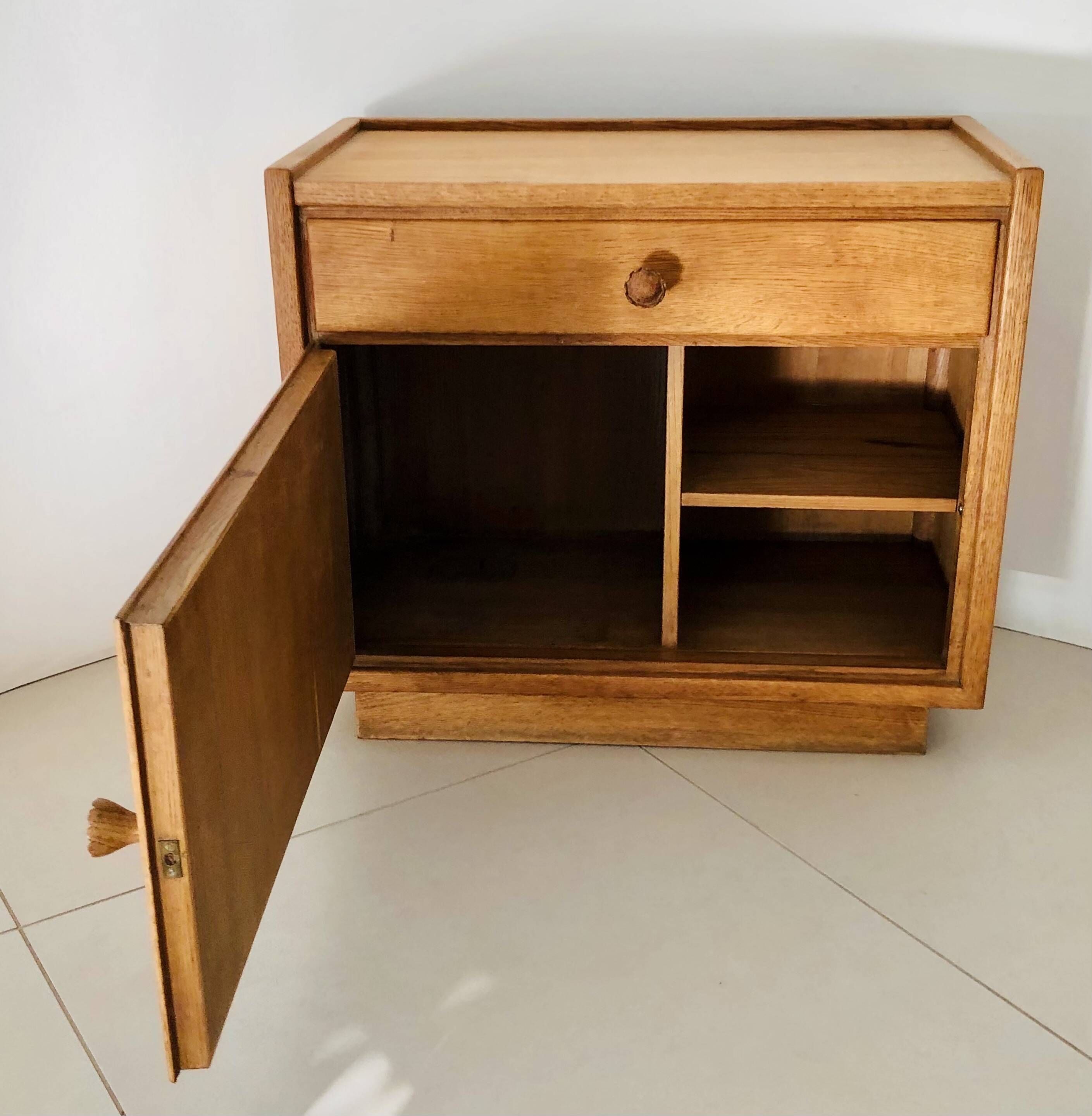 Oak bedside tables (x2); Italy 60s