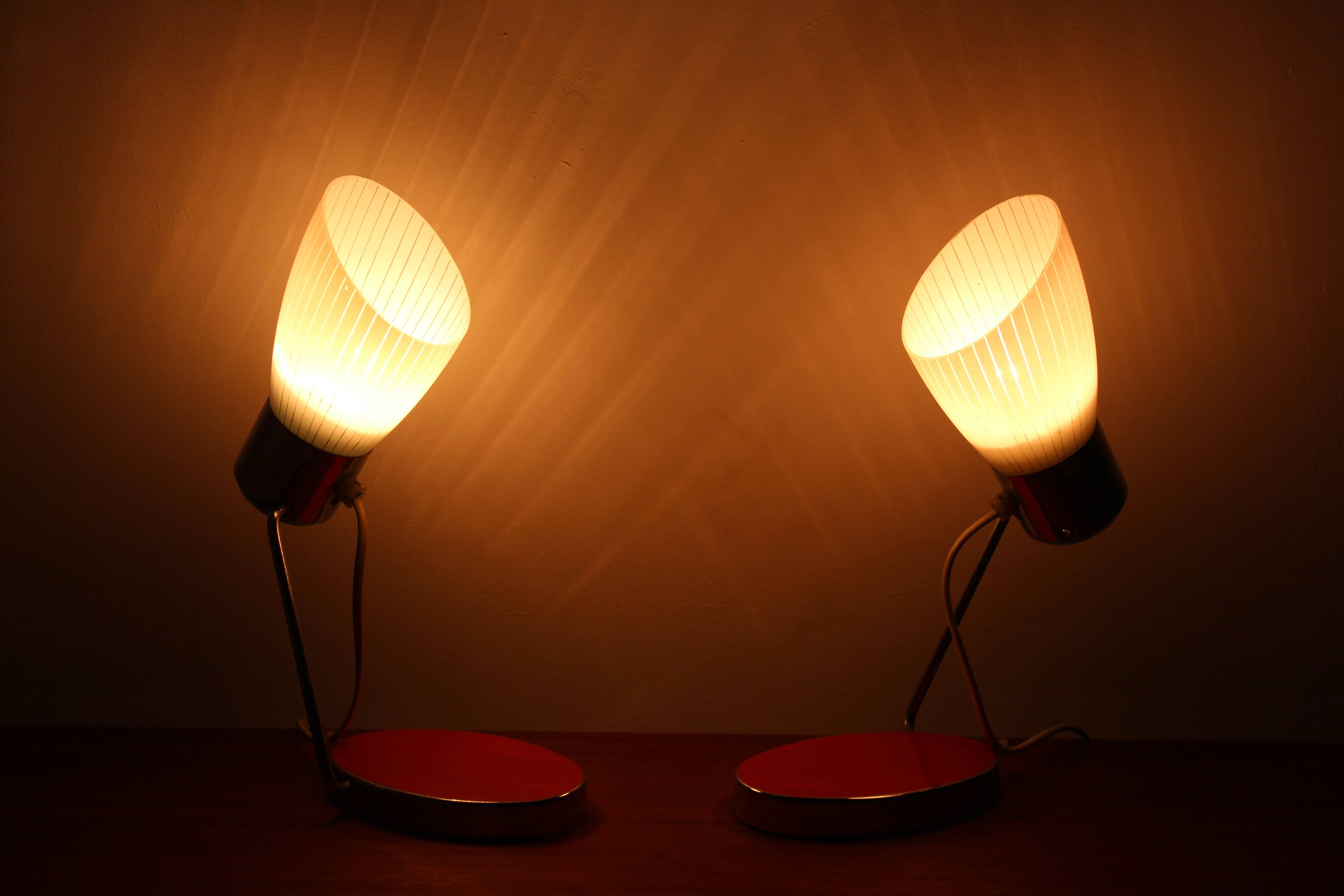 Pair of mid-century table lamps by Drupol 1960