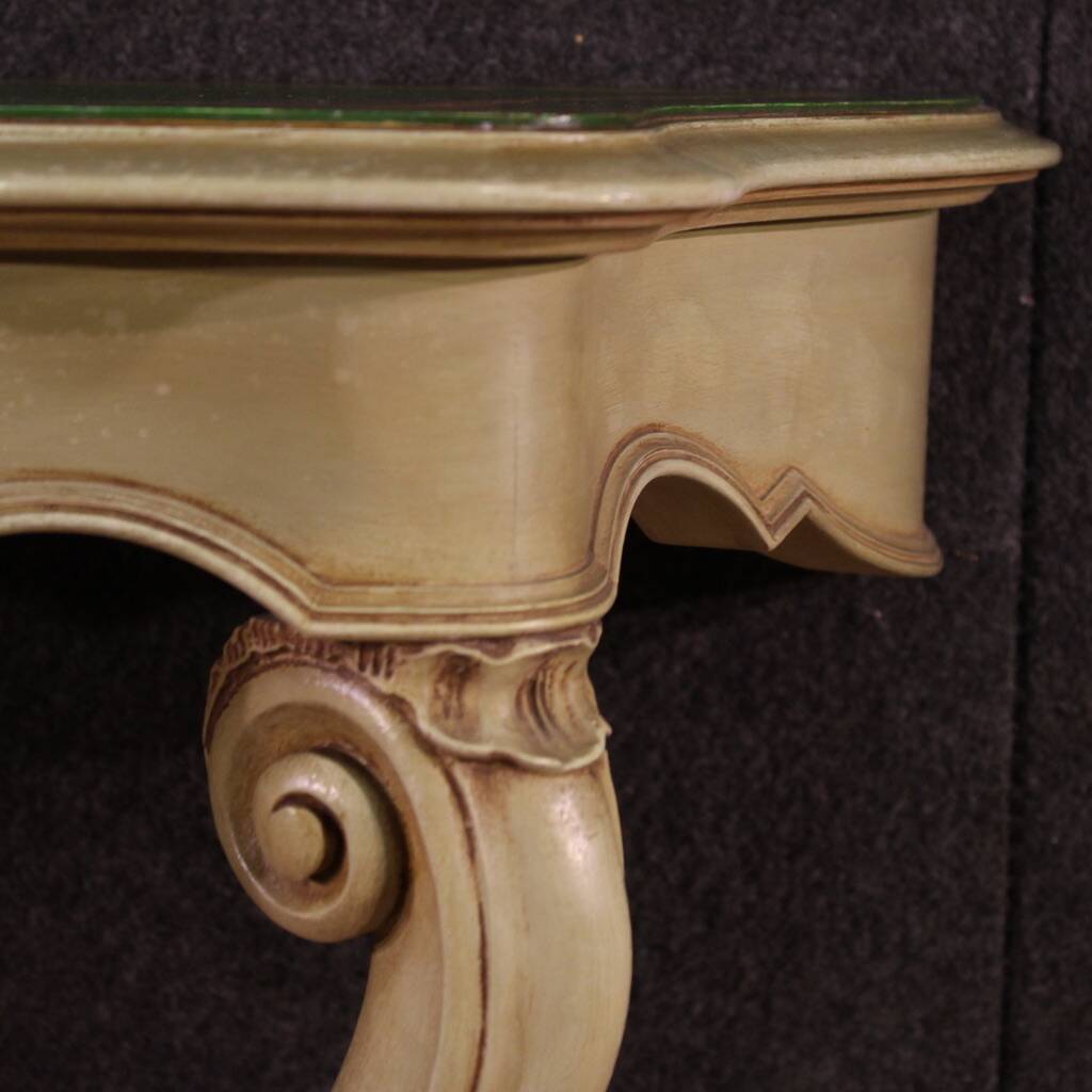 Lacquered and painted Italian console
