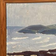 Original Swedish Oil on Panel – “Coastal Landscape” by Curt Rydell – Signed – Vintage & Framed – 33 × 40 cm (13" × 15.7")