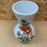 Old vallauris vase white enameled terracotta vintage flower decor