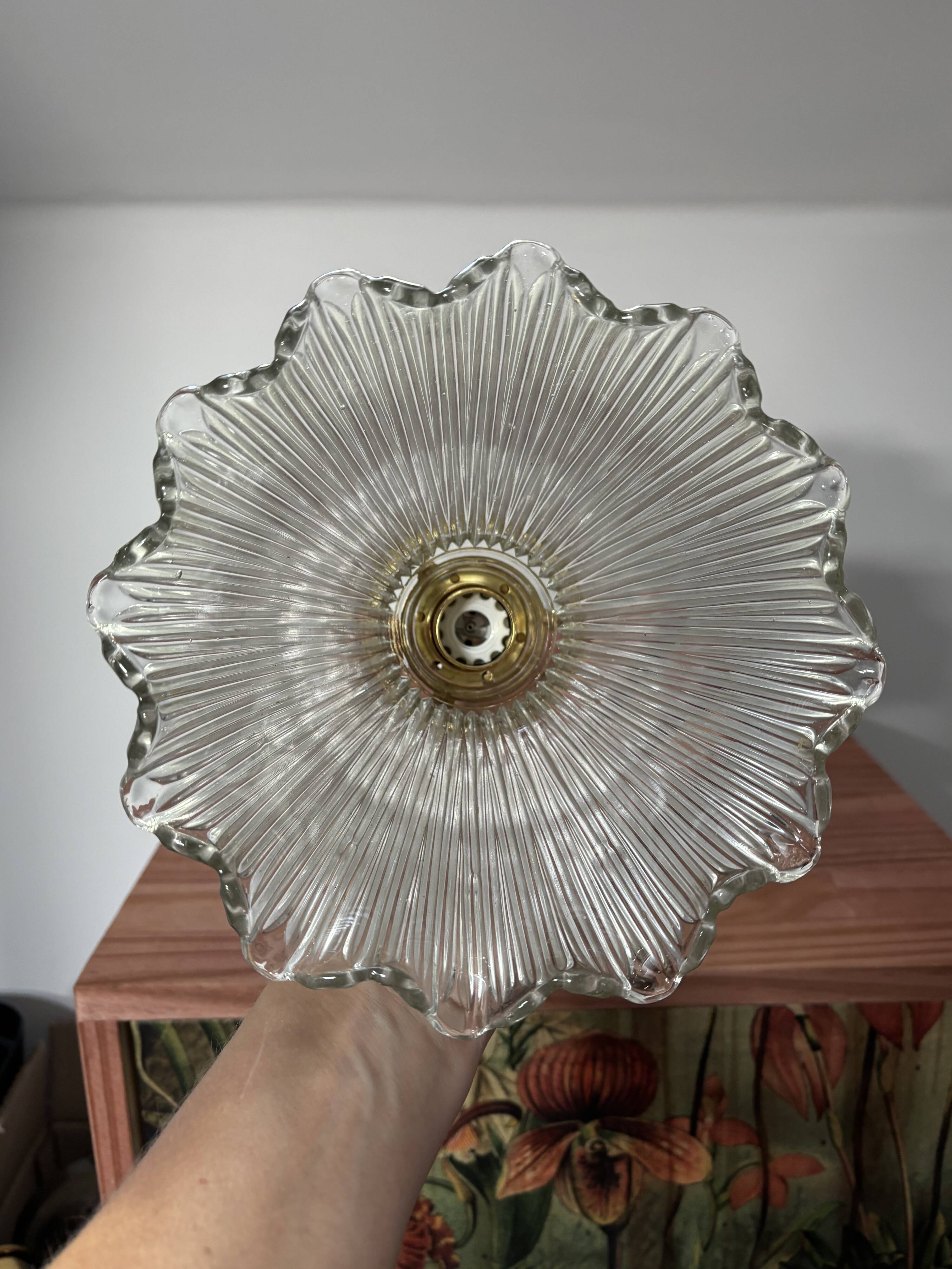 Large holophane tulip pendant light