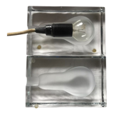 Pair of glass block lamps