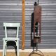 Brutalist wrought iron wood floor lamp