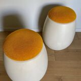 Paire de poufs/tabourets-coffre œufs Allibert
