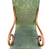 Set of 2 thonet style rocking chairs in green leatherette