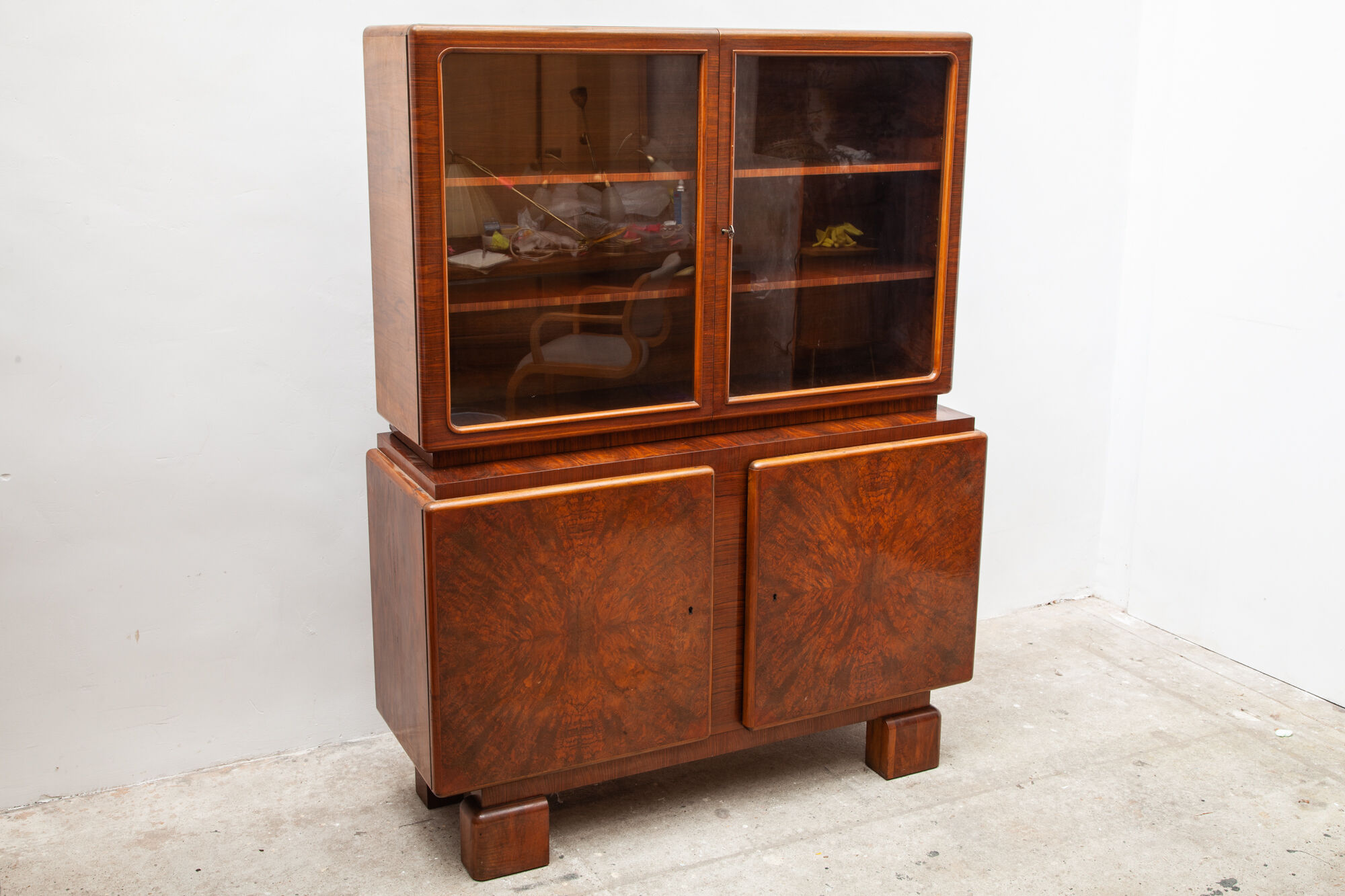 Art Deco Vitrine by De Coene Sideboard, Dry Bar, 1930, Belgium