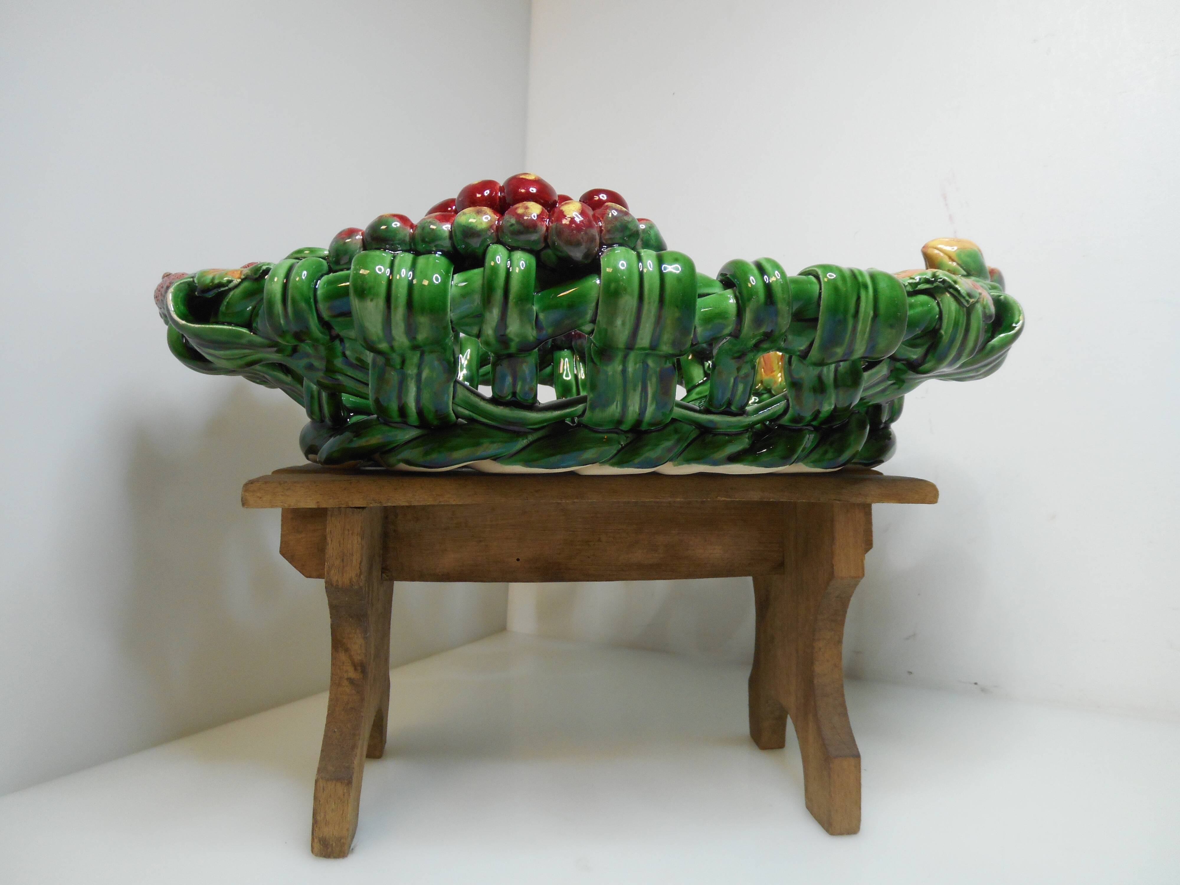 Fruit basket by Vallauris stamped Heny France, vintage