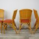 Suite of 4 chairs in Italian rattan design from the 60/70