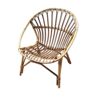 Fauteuil rotin vintage