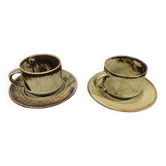 Set of 2 mugs + saucers Langenthal
