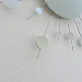 "Sun" wall lamp in chrome metal and frosted glass 80s 90s