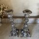 Pair of rococo silver-plated candlesticks