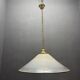 White Murano Glass Pendant Light with Black Rim, Italy, Mid-Century