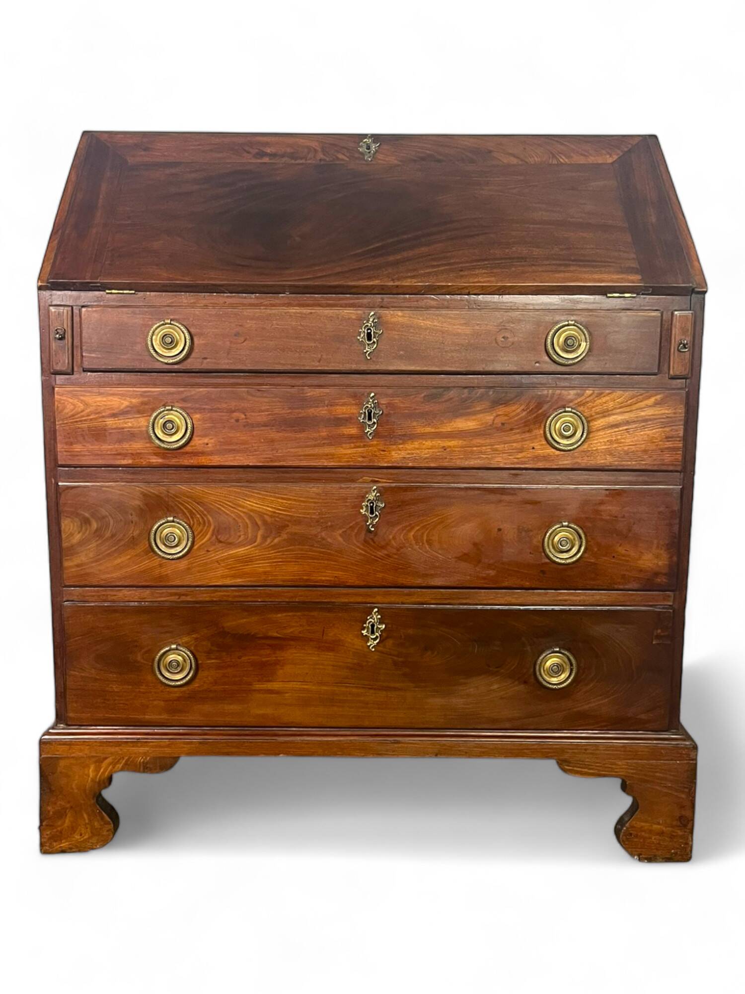 English mahogany sloping chest of drawers - England 18th - George III