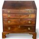 Commode, secrétaire, scriban de pente anglais en acajou, Angleterre XVIIIème