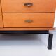 Vintage modernist style storage unit by Marcel Gascoin for Alveole in oak wood