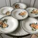 Lot of 6 hollow plates digoin sarreguemines model "adèle" years 30-40