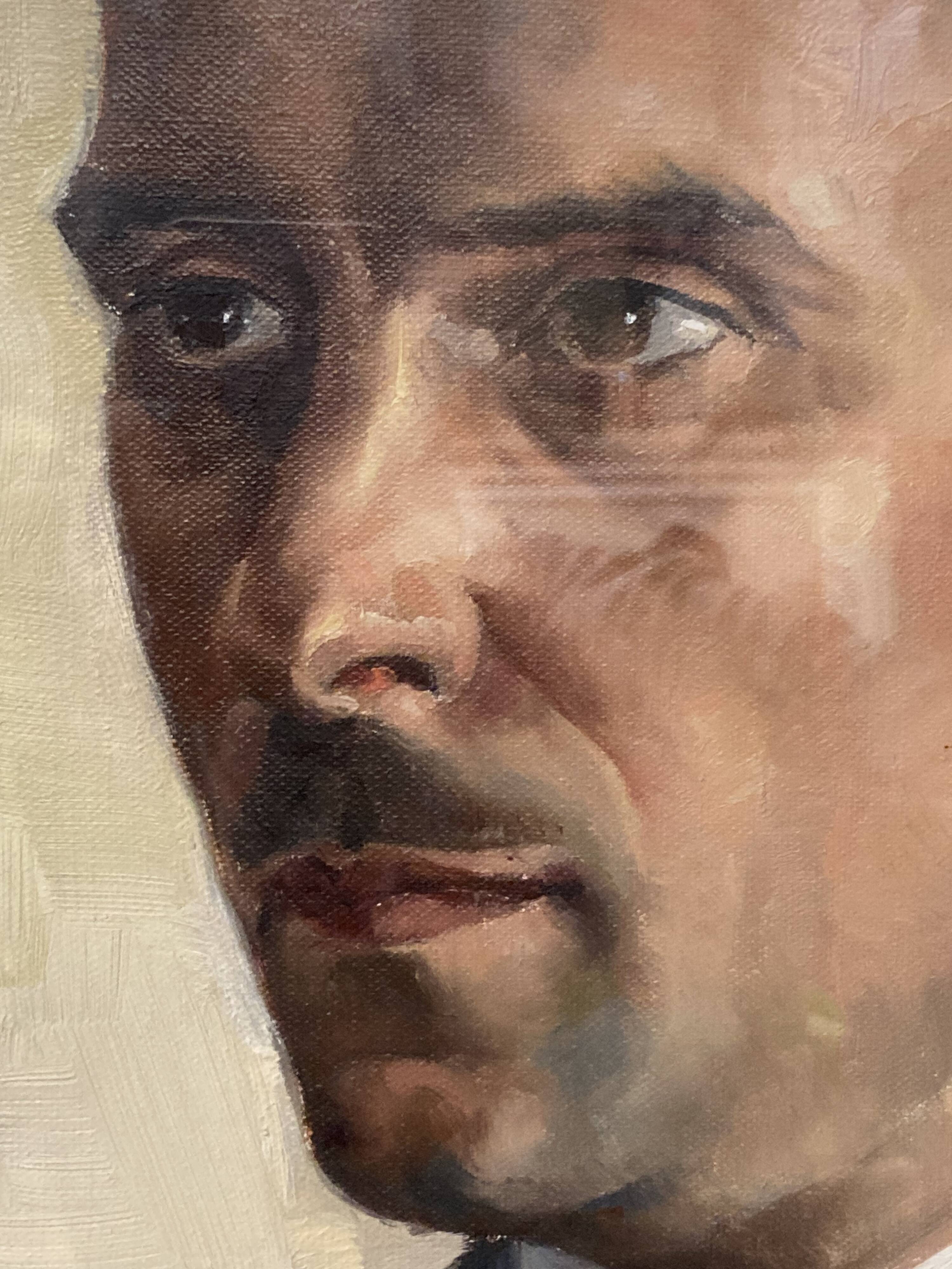 Aimé VAN BELLEGHEM (1922-1996), Portrait of René Brondel, oil on canvas