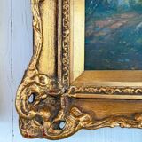 Old painting - Forest with a golden frame