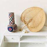 Enamelled terracotta vase