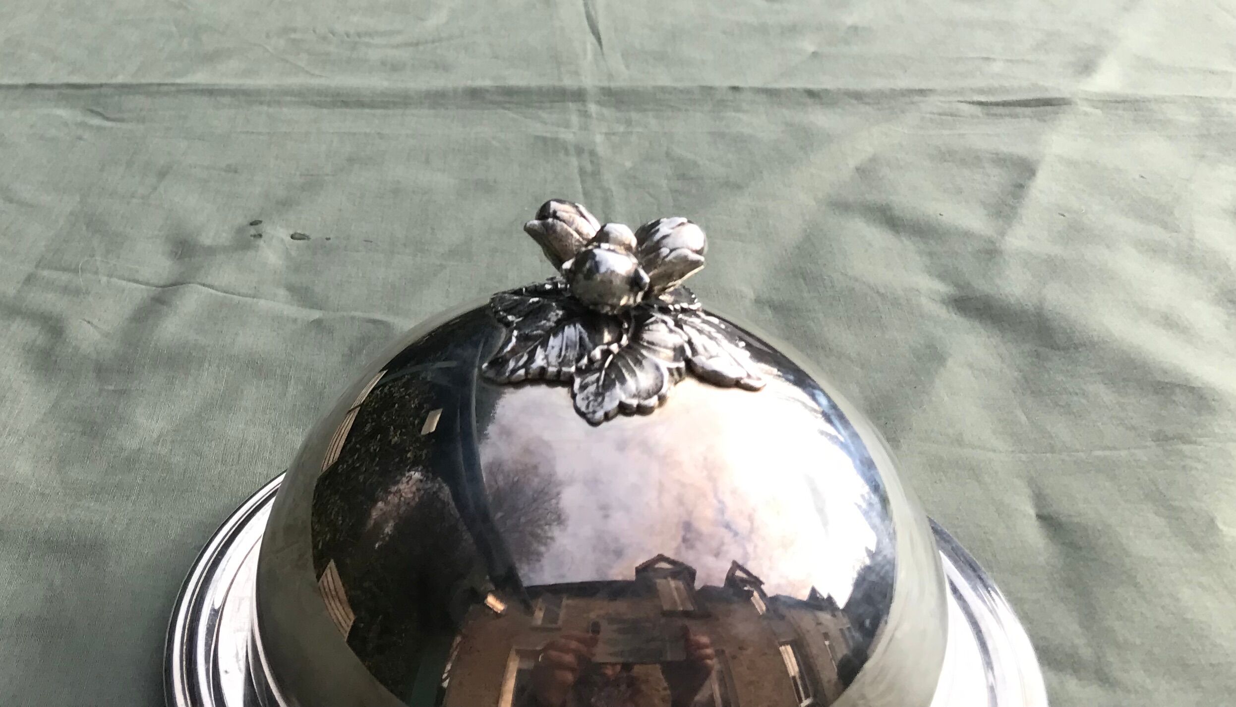 Butter bell silver metal